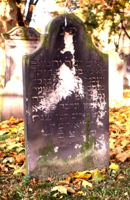 Der Grabstein von Joseph Oppenheimer auf dem Hamelner jdischen Friedhof (hebrische Seite)