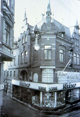 Das Schuhgeschäft Keyser am Markt 1 um 1930